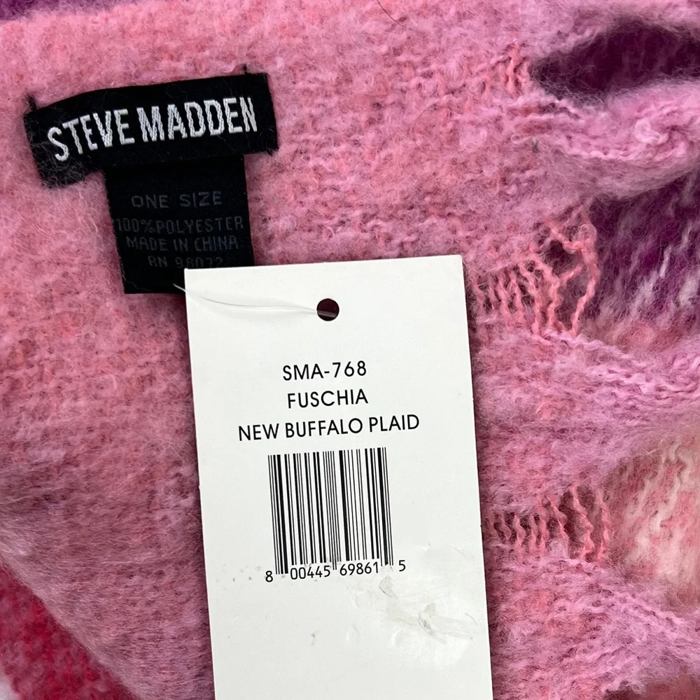 Steve Madden Plaid Scarf in Pink - NWT sz One Size